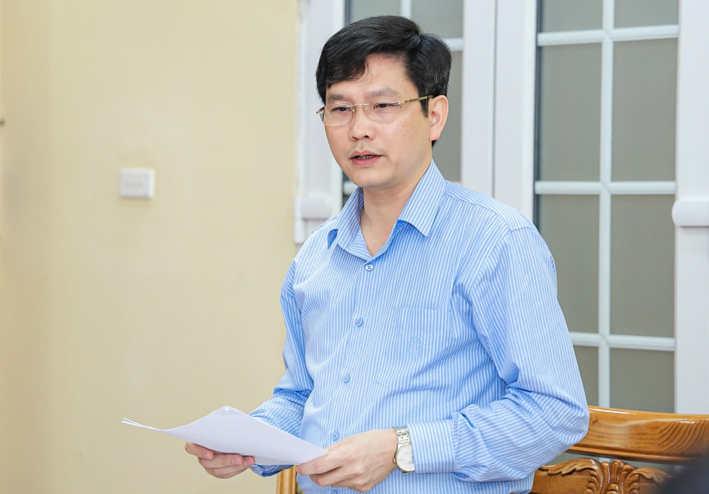 Giám đốc Sở Văn hóa - Thể thao và Du lịch Ngô Chí Tuệ phát biểu tại hội nghị. Ảnh: Lê Sơn.