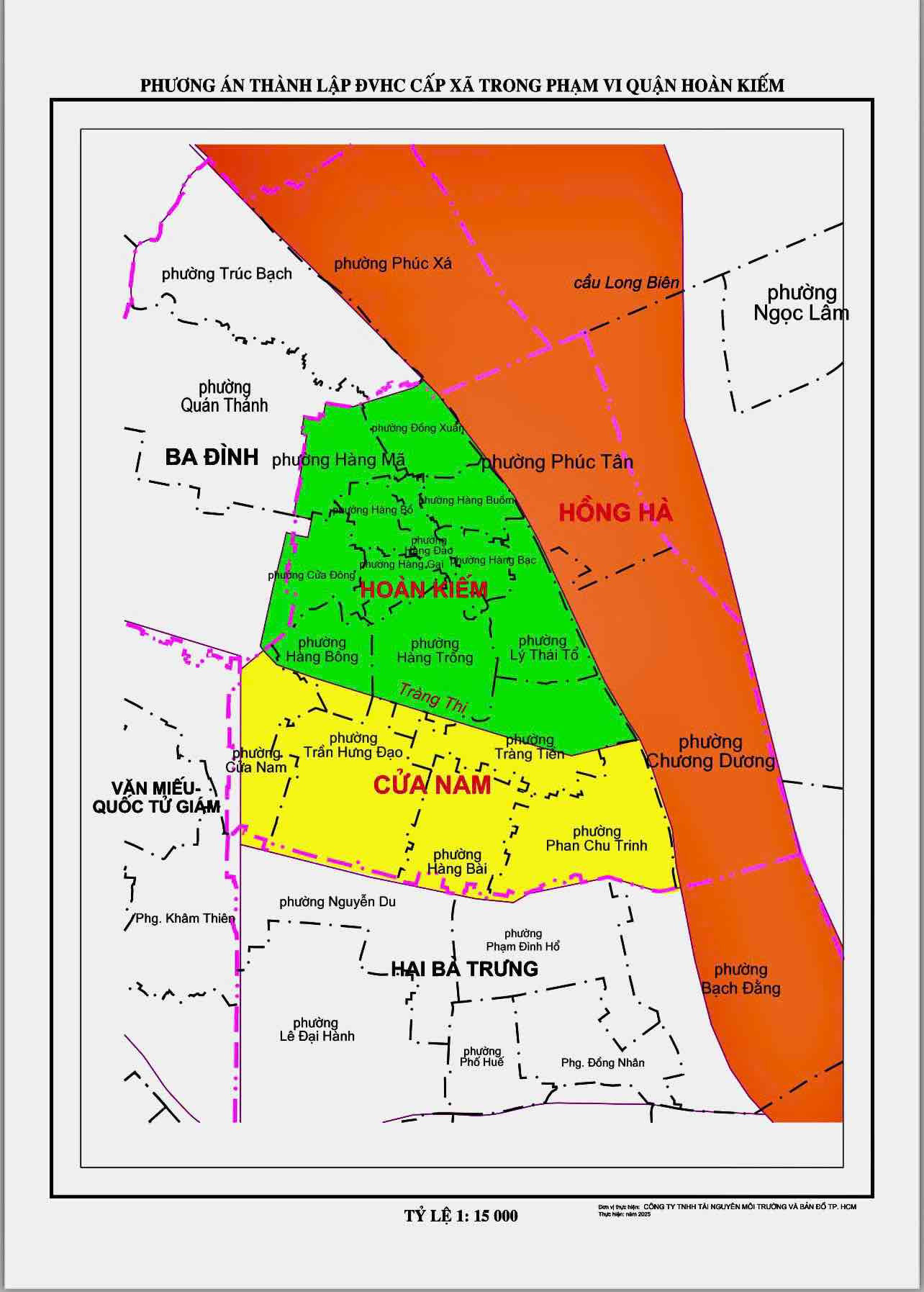 Bản đồ phường Hồng Hà có diện tích trải dài qua các quận cũ hiện nay, nằm ngoài đê