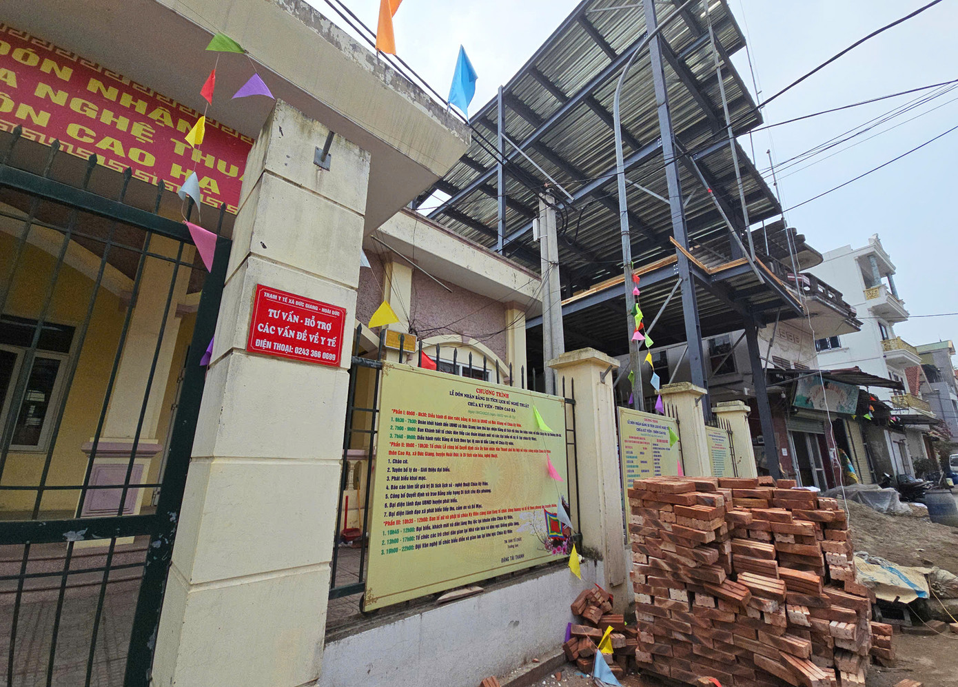 Một công trình xây dựng trên đất công tại xã Hoài Đức, Hà Nội