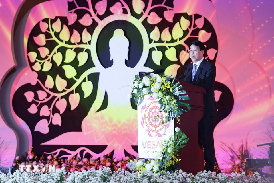 Chủ tịch nước Lương Cường phát biểu tại Lễ khai mạc Đại lễ Phật đản Vesak 2025. Ảnh: TTXVN Chủ tịch nước Lương Cường phát biểu tại Lễ khai mạc Đại lễ Phật đản Vesak 2025. Ảnh: TTXVN