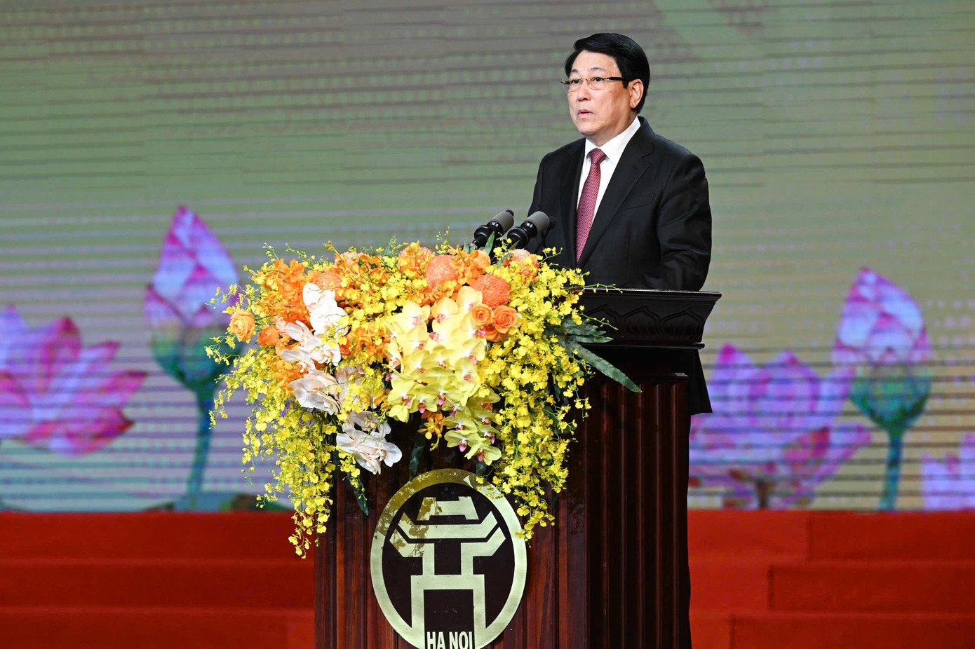 Chủ tịch nước Lương Cường phát biểu tại buổi lễ. Chủ tịch nước Lương Cường phát biểu tại buổi lễ.