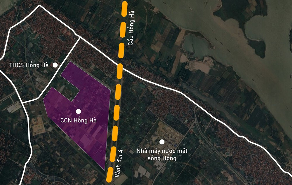 Vị trí cụm công nghiệp Hồng Hà. Ảnh: VNM