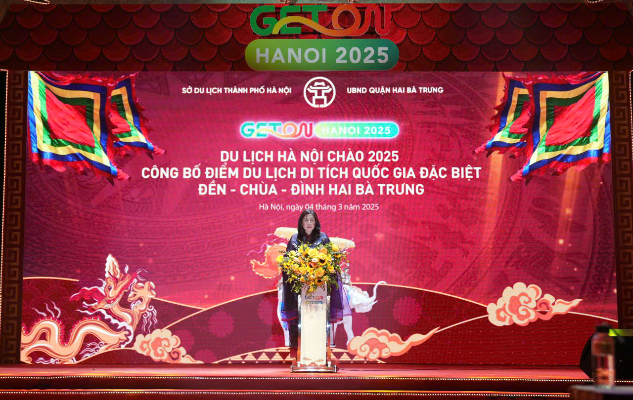 Giám đốc Sở Du lịch Hà Nội Đặng Hương Giang phát biểu tại sự kiện. Giám đốc Sở Du lịch Hà Nội Đặng Hương Giang phát biểu tại sự kiện.