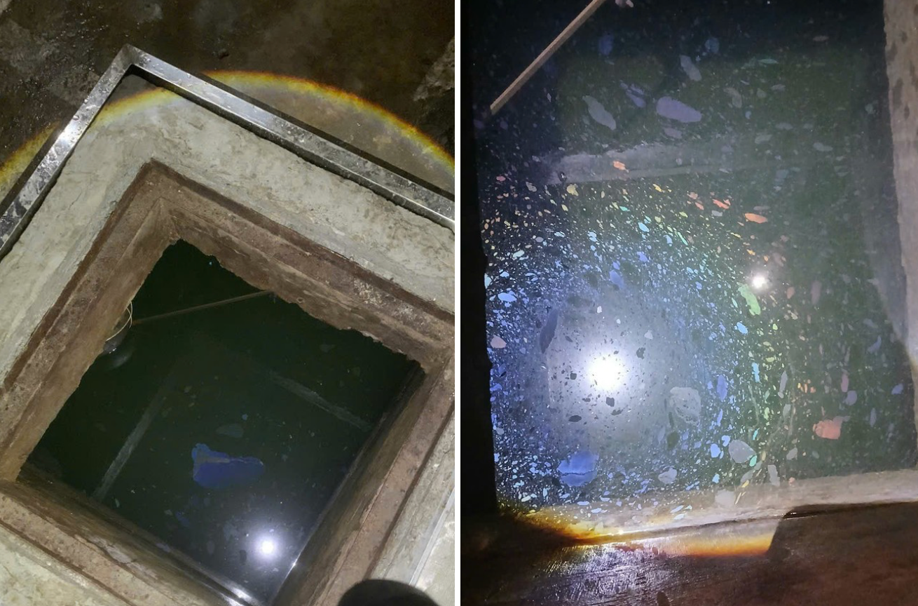 Hình ảnh một bể ngầm chứa nước sinh hoạt vẫn nổi váng sau thau rửa bể. Ảnh người dân cung cấp. Hình ảnh một bể ngầm chứa nước sinh hoạt vẫn nổi váng sau thau rửa bể. Ảnh người dân cung cấp.