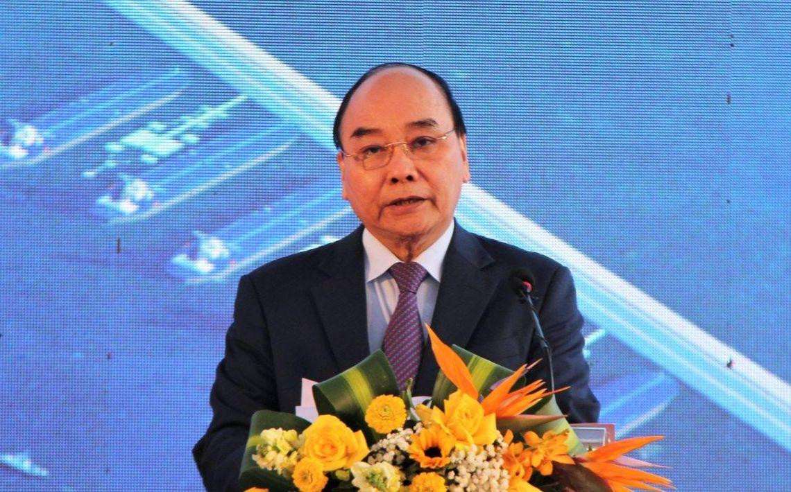 Chủ tịch nước phát biểu tại lễ khởi công dự án (Ảnh: Nguyễn Thành).