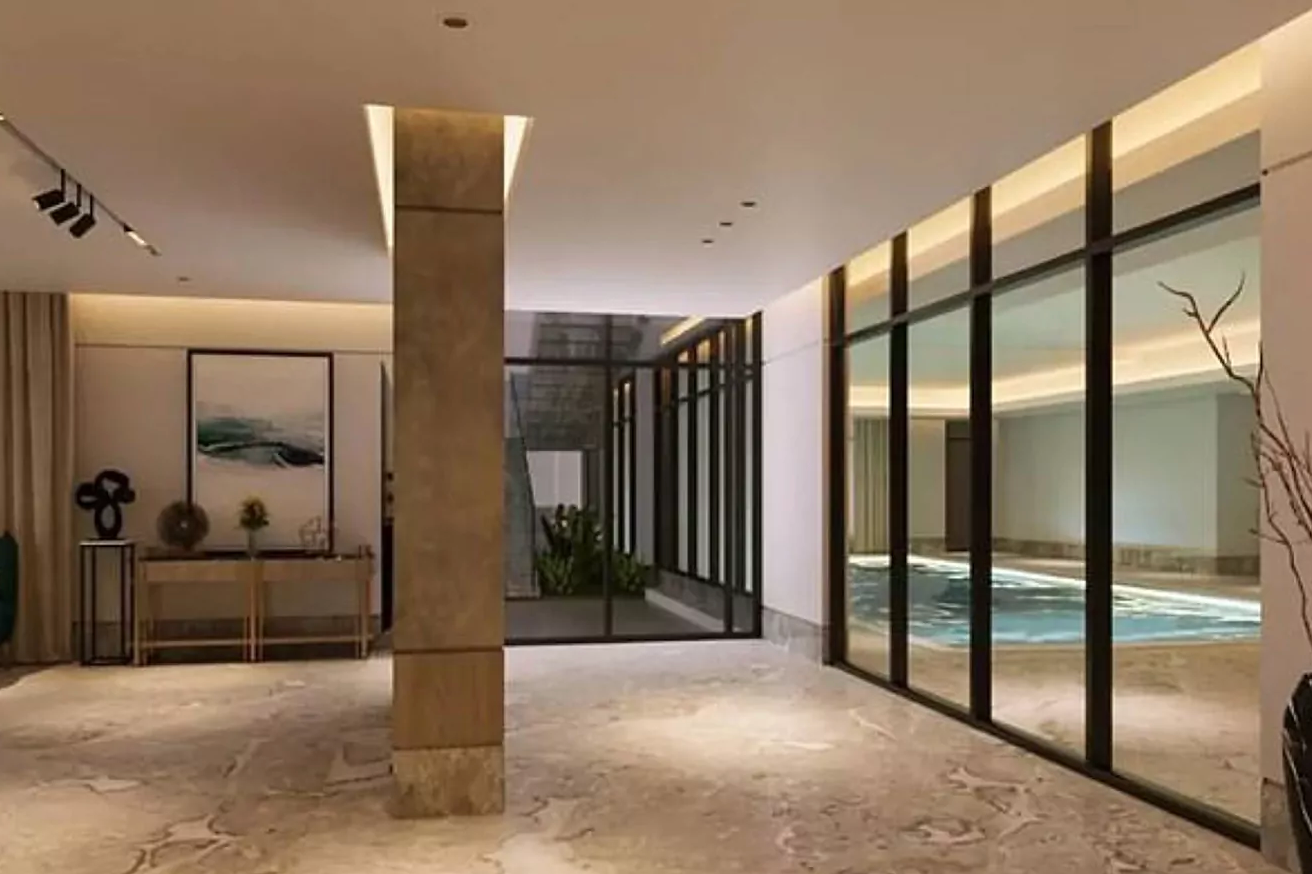 Dinh thự có bể bơi tiêu chuẩn Olympic. Dinh thự có bể bơi tiêu chuẩn Olympic.