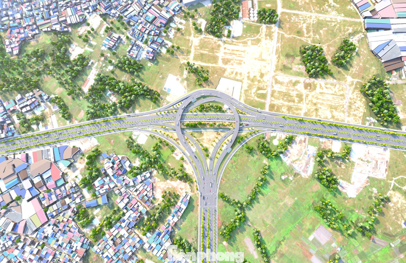 Mô phỏng vị trí nút giao Bình Chuẩn sau khi hoàn thành