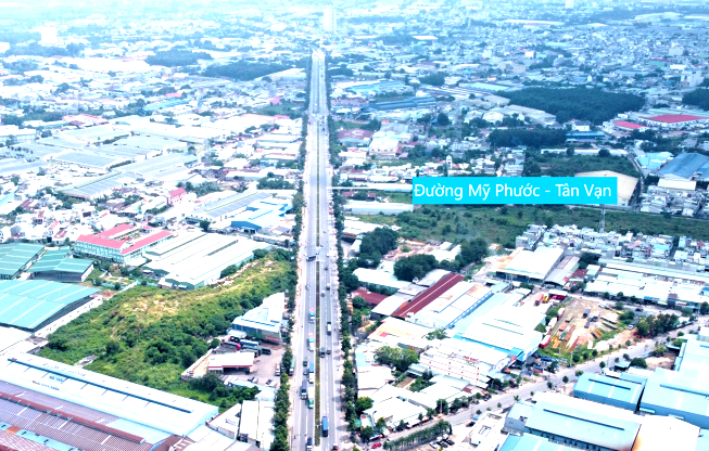 Dự án Vành đai 3 TPHCM đoạn trùng với đường Mỹ Phước Tân Vạn (Bình Dương) Ảnh: Hải Quân