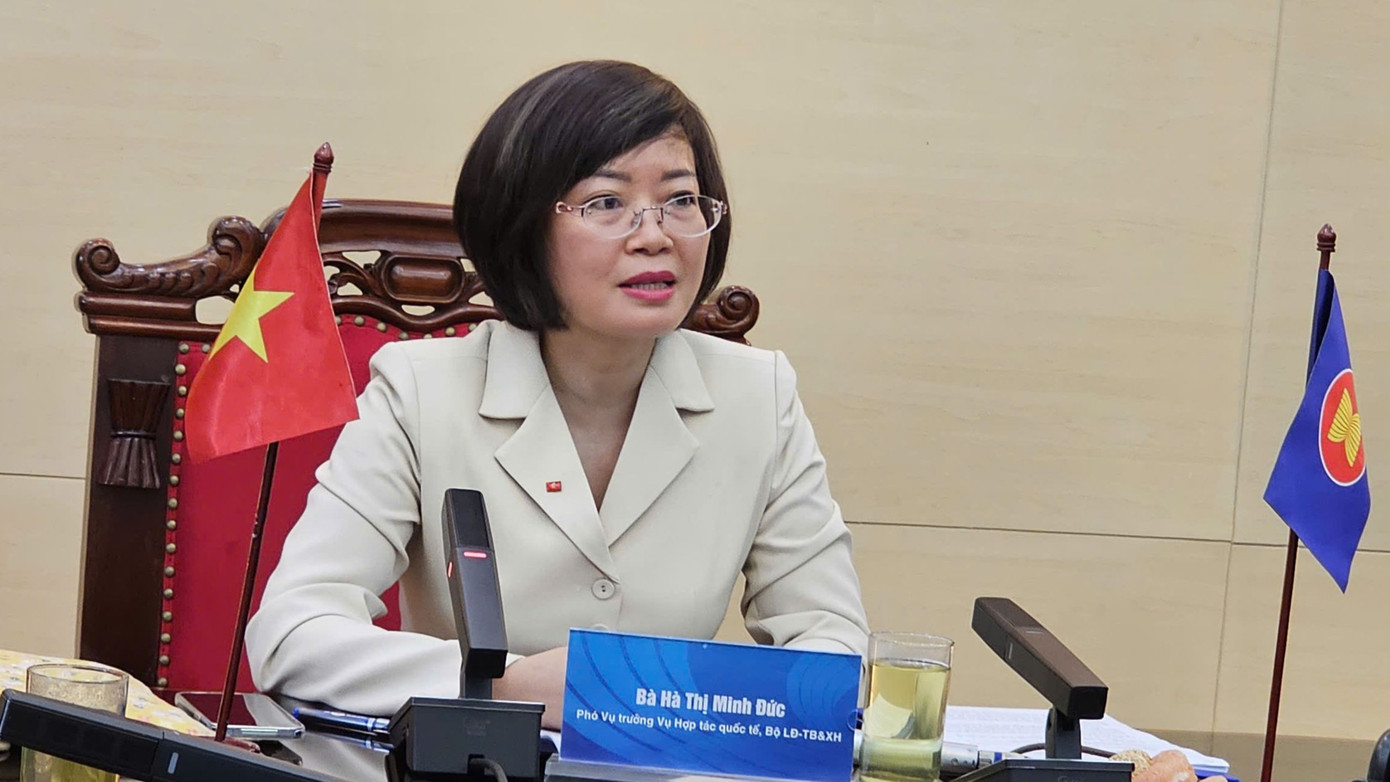 Bà Hà Thị Minh Đức - Phó Vụ trưởng Vụ Hợp tác quốc tế, Bộ LĐ-TB&amp;XH.