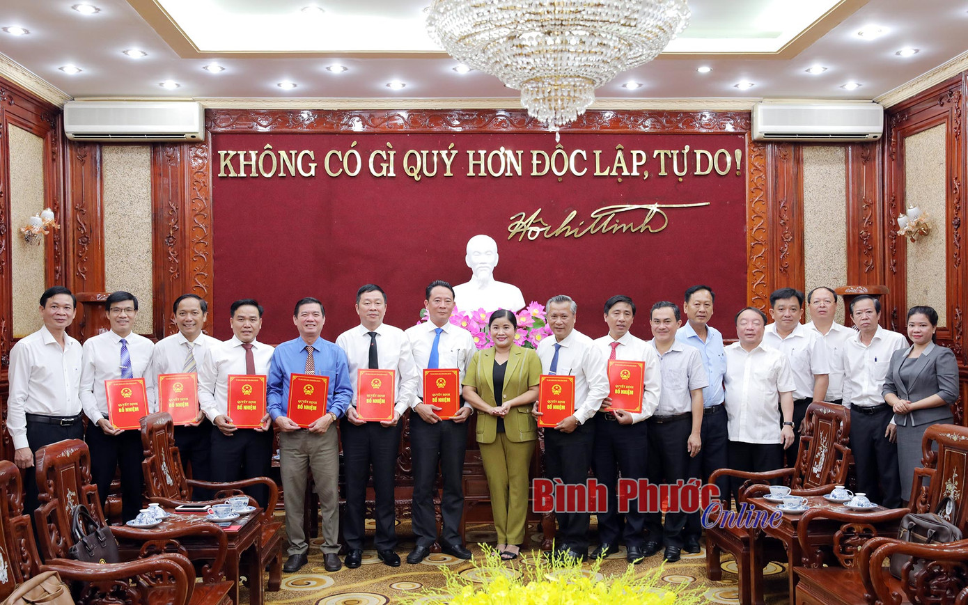 Phó Bí thư Tỉnh ủy, Chủ tịch UBND tỉnh Trần Tuệ Hiền trao quyết định điều động, bổ nhiệm và tiếp nhận đối với 8 cán bộ Phó Bí thư Tỉnh ủy, Chủ tịch UBND tỉnh Trần Tuệ Hiền trao quyết định điều động, bổ nhiệm và tiếp nhận đối với 8 cán bộ