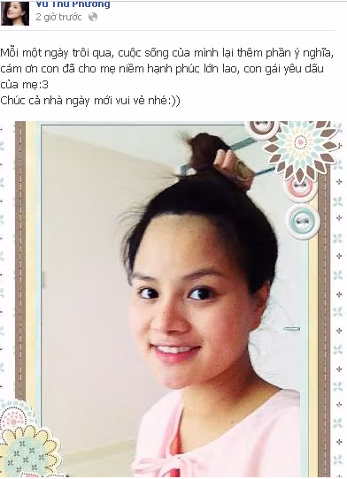 Vũ Thu Phương lộ diện trên facebook cá nhân sau khi sinh con