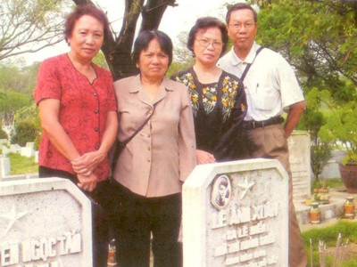 Đồng đội trước mộ Lê Anh Xuân. Đồng đội trước mộ Lê Anh Xuân