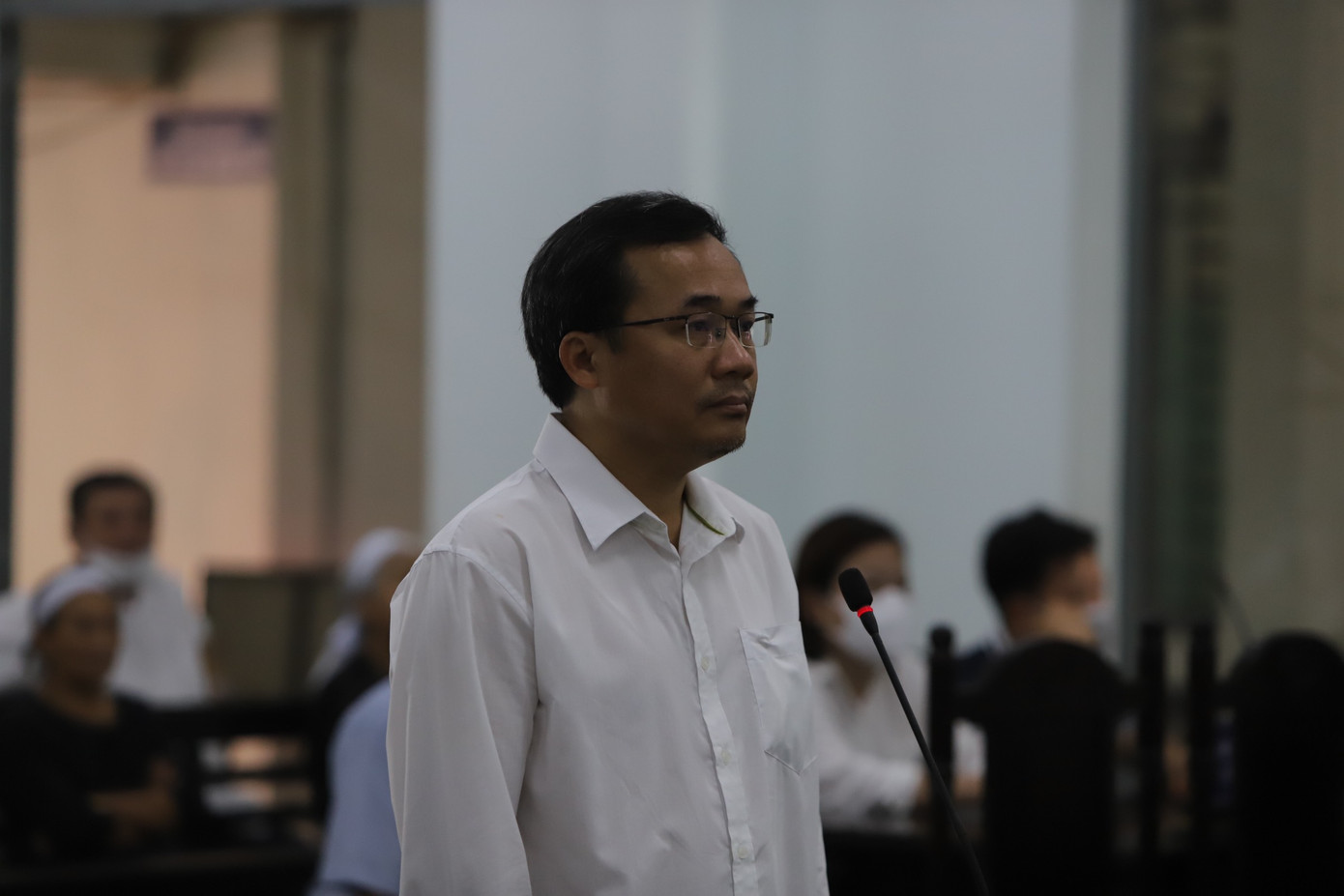 Bị cáo Ngô Duy Bình tại phiên toà sơ thẩm. Ảnh: L.H.