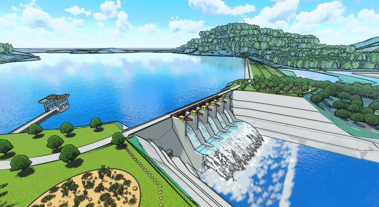 Phối cảnh xây dựng công trình thuỷ lợi La Ngà 3. Ảnh: UBND tỉnh Bình Thuận. Phối cảnh xây dựng công trình thuỷ lợi La Ngà 3. Ảnh: UBND tỉnh Bình Thuận.