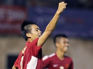 Tuyển U21 giành chiến thắng xứng đáng. (Nguồn: Quốc Khánh/TTXVN). Tuyển U21 giành chiến thắng xứng đáng. (Nguồn: Quốc Khánh/TTXVN)