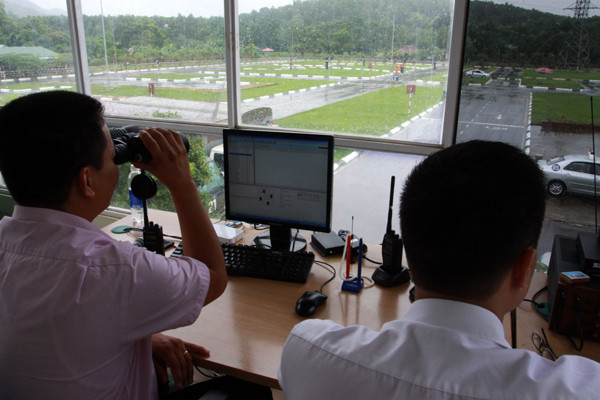 Bãi tập, sát hạch cấp GPLX nhìn từ đài quan sát