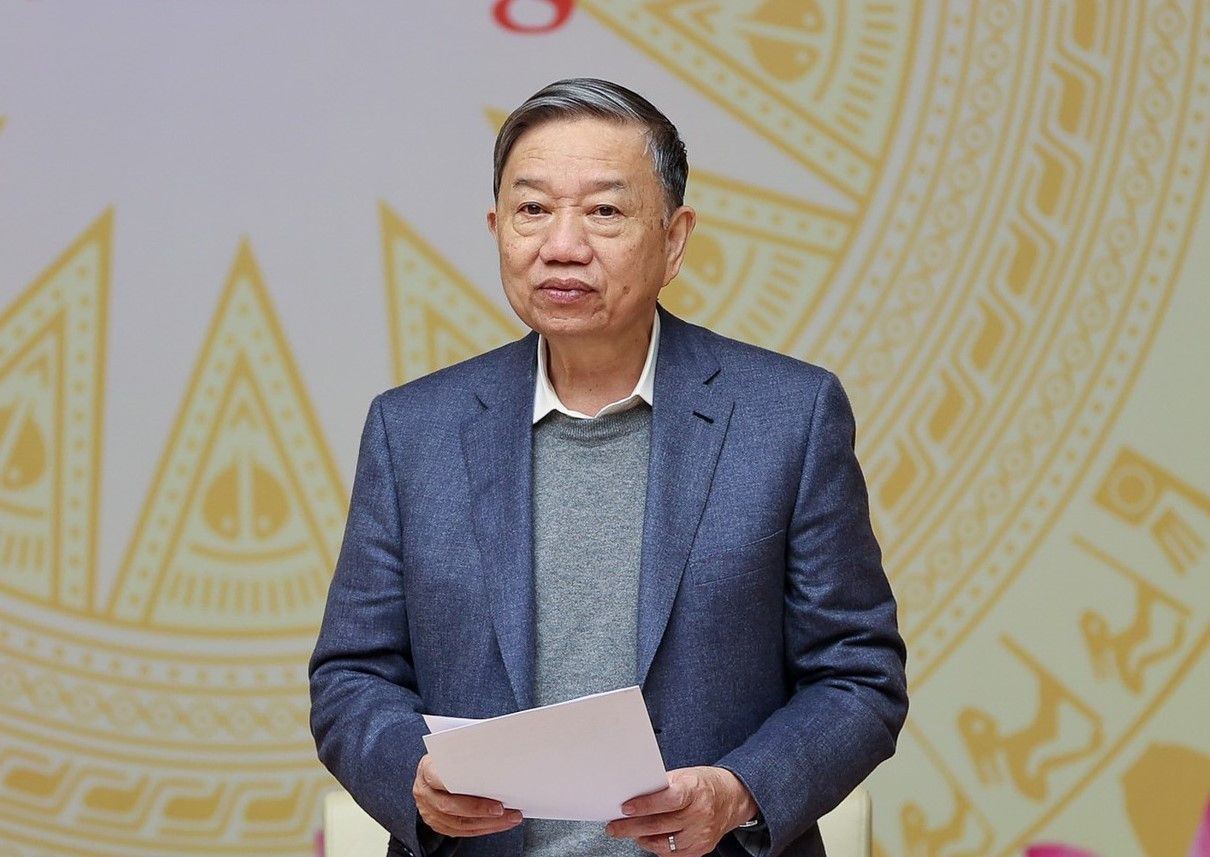 Bộ trưởng Bộ Công an Tô Lâm phát biểu tại phiên họp Bộ trưởng Bộ Công an Tô Lâm phát biểu tại phiên họp