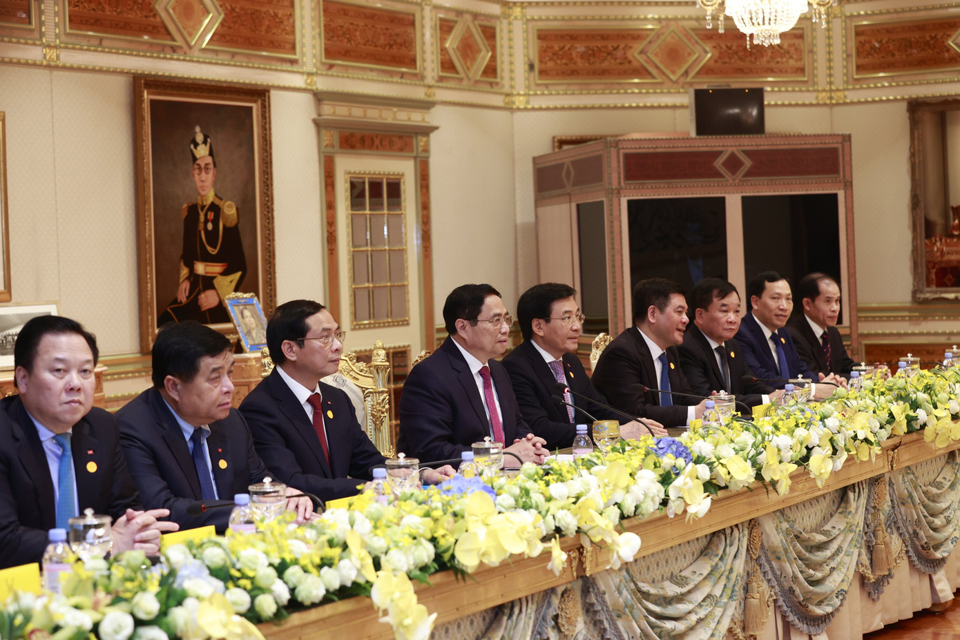 Thủ tướng Phạm Minh Chính và đoàn đại biểu cấp cao Việt Nam tại cuộc hội đàm. Ảnh: Dương Giang Thủ tướng Phạm Minh Chính và đoàn đại biểu cấp cao Việt Nam tại cuộc hội đàm. Ảnh: Dương Giang