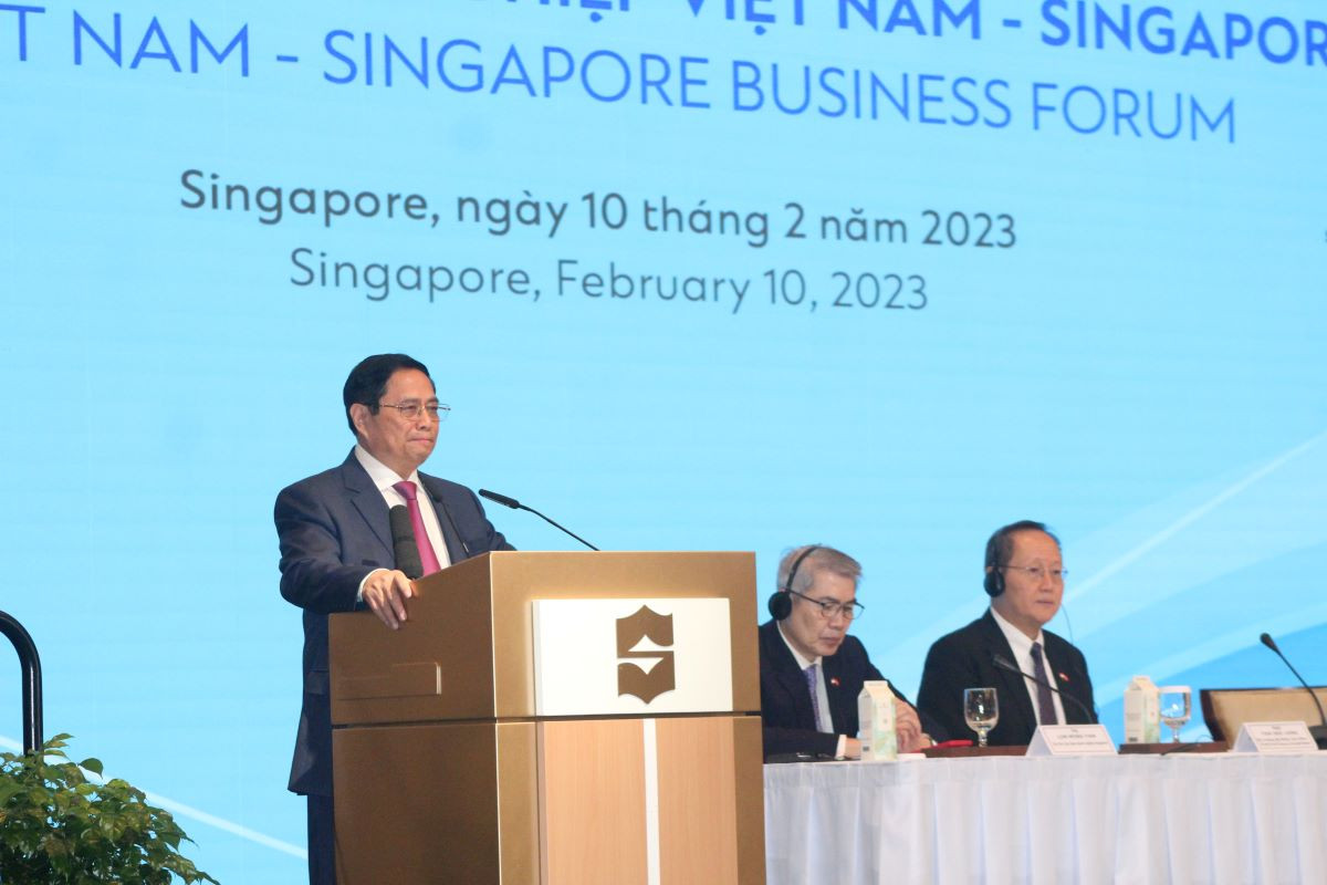 Thủ tướng Phạm Minh Chính phát biểu tại diễn đàn. Ảnh: Văn Kiên