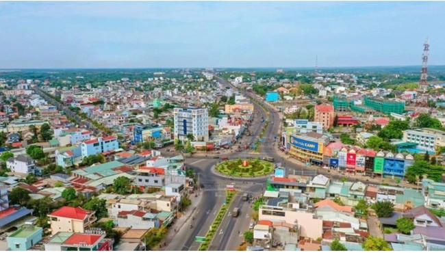 Trung tâm TP Đồng Xoài nhìn từ trên cao