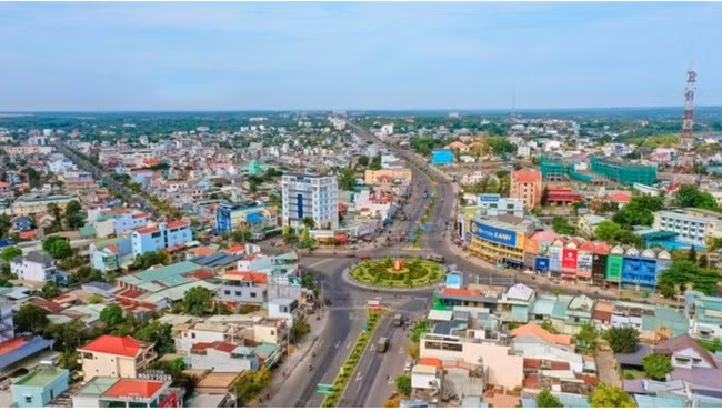 Trung tâm TP Đồng Xoài nhìn từ trên cao