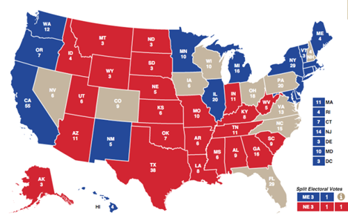 Thế giằng co giữa Clinton và Trump tại 12 bang chiến trường ảnh 1