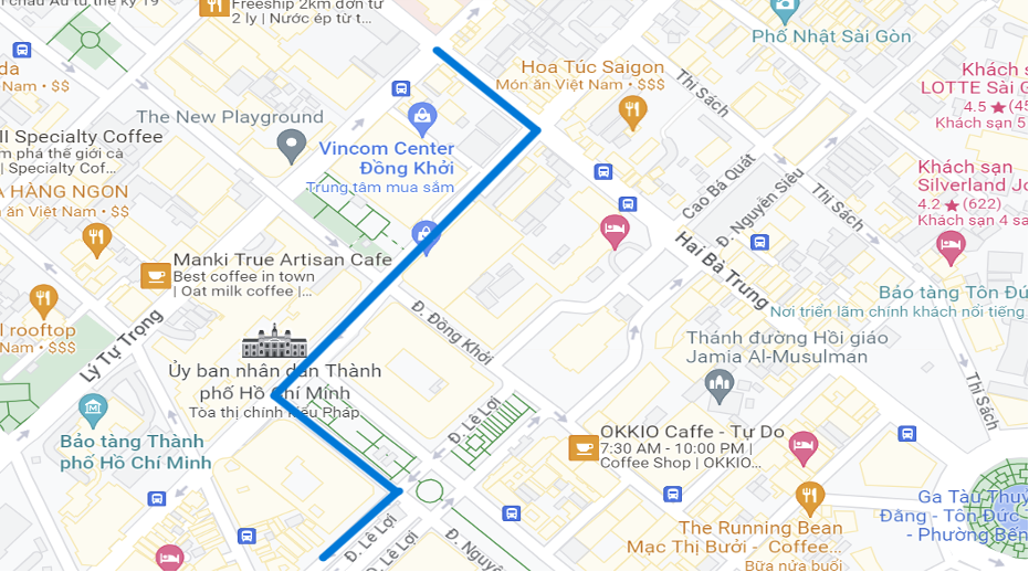 Lộ trình lưu thông thay thế: Đường Hai Bà Trưng → đường Lê Thánh Tôn → đường Nguyễn Huệ → đường Lê Lợi. Nguồn: Sở GTVT TPHCM Lộ trình lưu thông thay thế: Đường Hai Bà Trưng → đường Lê Thánh Tôn → đường Nguyễn Huệ → đường Lê Lợi. Nguồn: Sở GTVT TPHCM