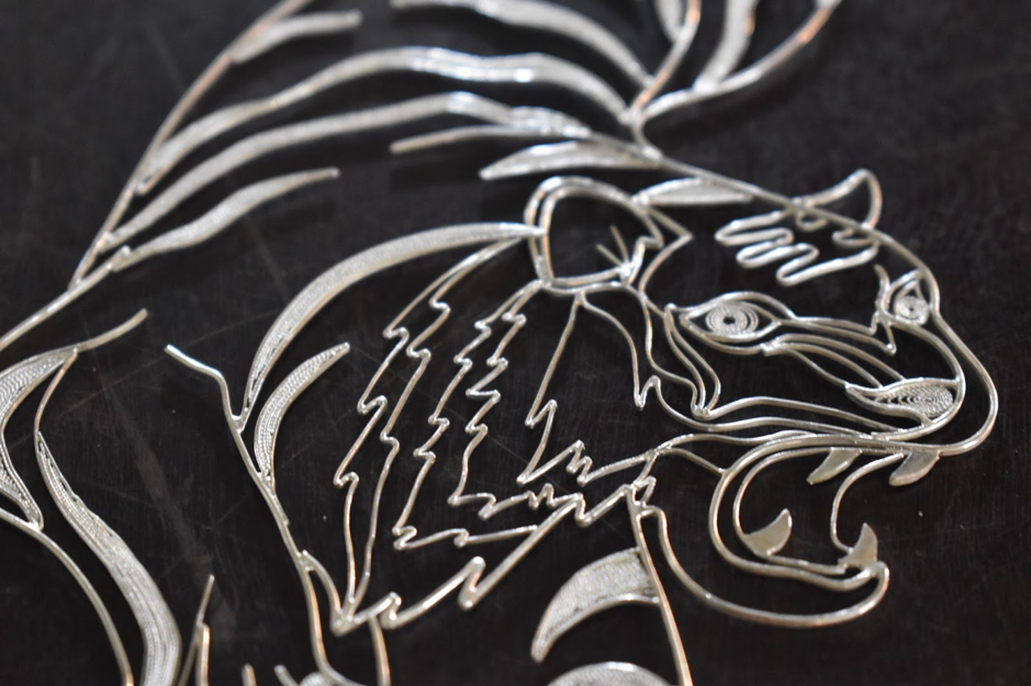 Cận cảnh hình tượng hổ trên tranh đậu bạc