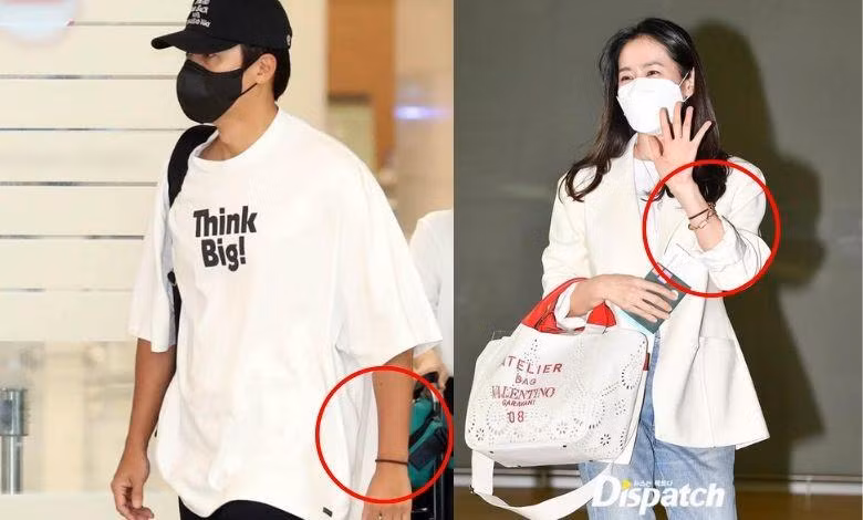Nam diễn viên đeo vòng tay đôi với vợ Son Ye Jin.