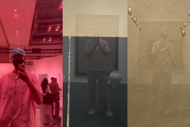 Lee Seung Gi thể hiện sự hào hứng qua những bức selfie phản chiếu. Lee Seung Gi thể hiện sự hào hứng qua những bức selfie phản chiếu.