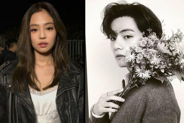 Jennie (BLACKPINK) và V (BTS). Jennie (BLACKPINK) và V (BTS).