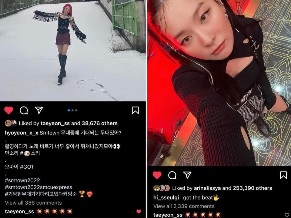 Hoyeon (SNSD) và Seulgi đăng tải hình ảnh 'thả thính'. Hoyeon (SNSD) và Seulgi đăng tải hình ảnh 'thả thính'.