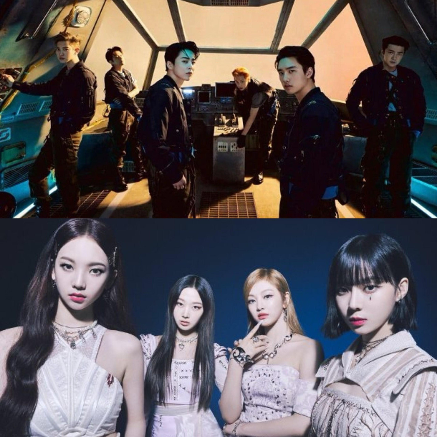 Hội 'anh em cùng nhà' EXO và Aespa cùng 'chiếm giữ' vị trí thứ 3 ở cả 2 bảng. EXO đạt số điểm 2.592.445 trong khi đàn em Aespa có chỉ số danh tiếng thương hiệu là 2.751.833.