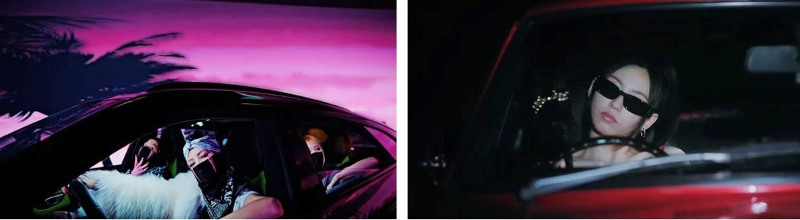 Cảnh lái xe trong MV của BLACKPINK và MV của COLLAR. Cảnh lái xe trong MV của BLACKPINK và MV của COLLAR.