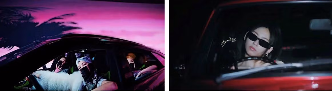 Cảnh lái xe trong MV của BLACKPINK và MV của COLLAR.