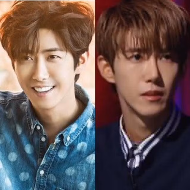 KwangHee trước và khi đang niềng răng.