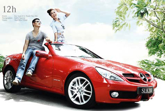 Đức Tuấn và Ốc Thanh Vân tươi trẻ cùng SLK200