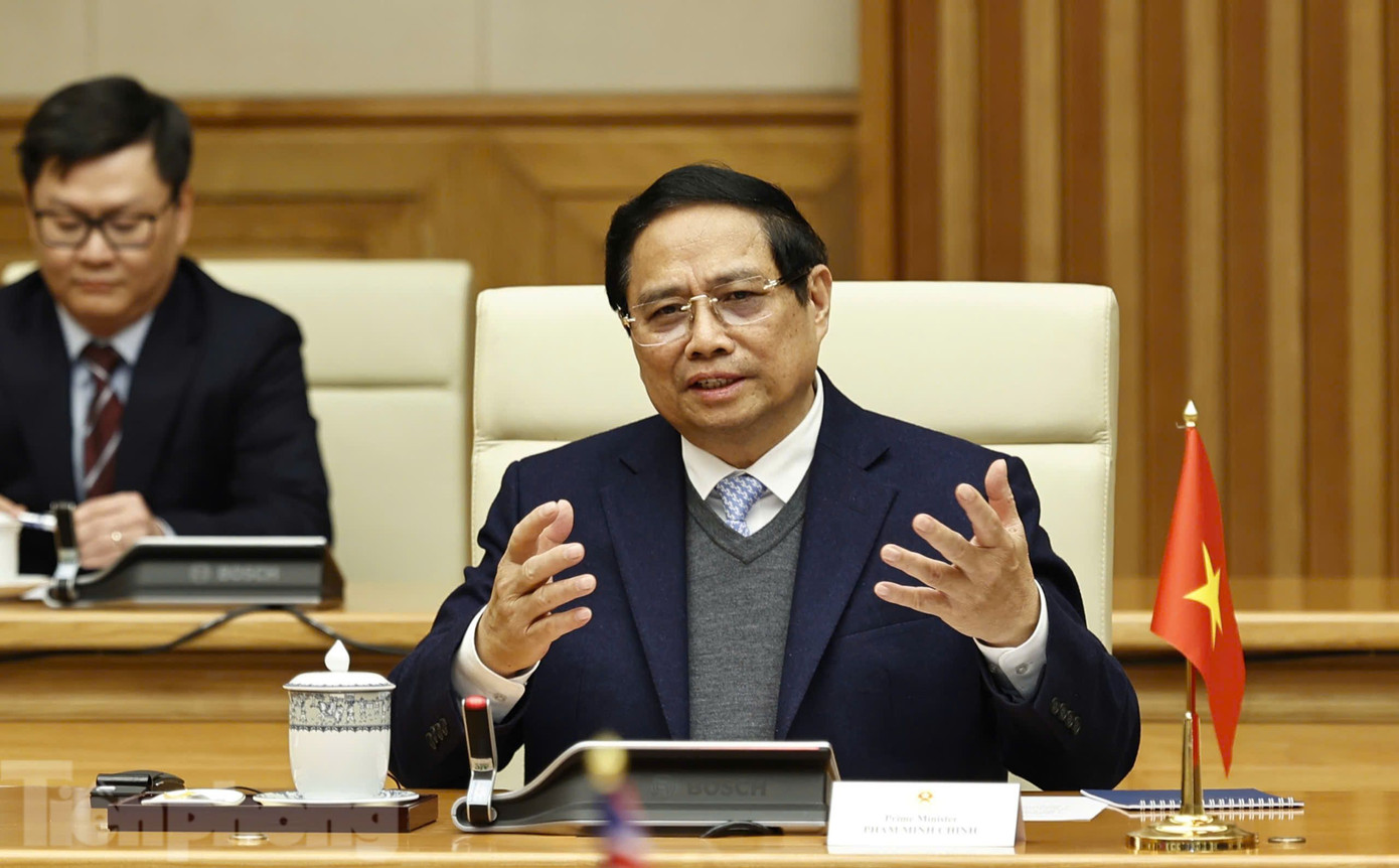 Thủ tướng Phạm Minh Chính phát biểu trong cuộc hội đàm. (Ảnh: Như Ý) Thủ tướng Phạm Minh Chính phát biểu trong cuộc hội đàm. (Ảnh: Như Ý)