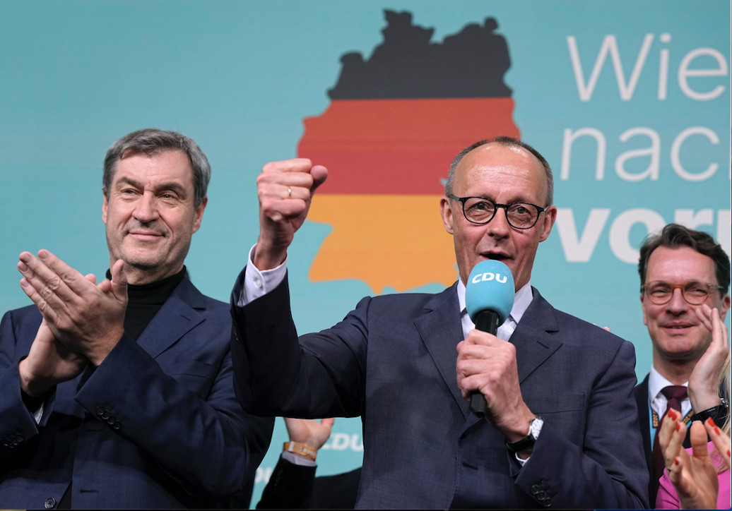 Ông Friedrich Merz giành chiến thắng không ấn tượng trong cuộc bầu cử Đức, ngày 23/2. (Ảnh: AP)