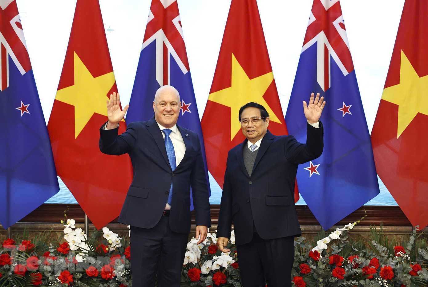Thủ tướng Phạm Minh Chính và Thủ tướng New Zealand Christopher Luxon. (Ảnh: Như Ý) Thủ tướng Phạm Minh Chính và Thủ tướng New Zealand Christopher Luxon. (Ảnh: Như Ý)