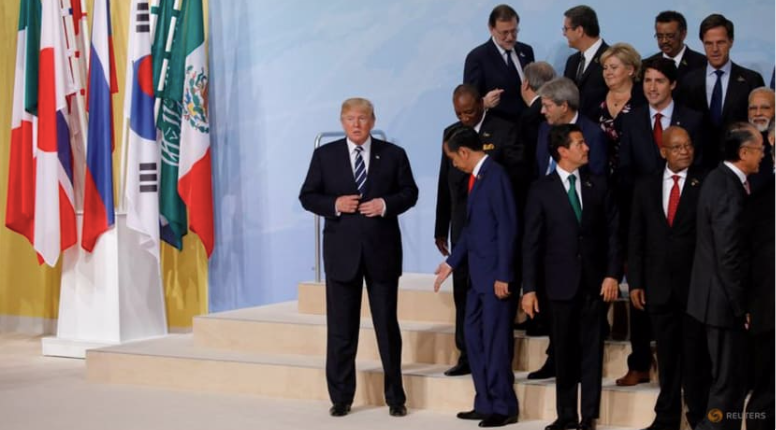Tổng thống Trump dự thượng đỉnh G20 ở Đức năm 2017. (Ảnh: Reuters) Tổng thống Trump dự thượng đỉnh G20 ở Đức năm 2017. (Ảnh: Reuters)