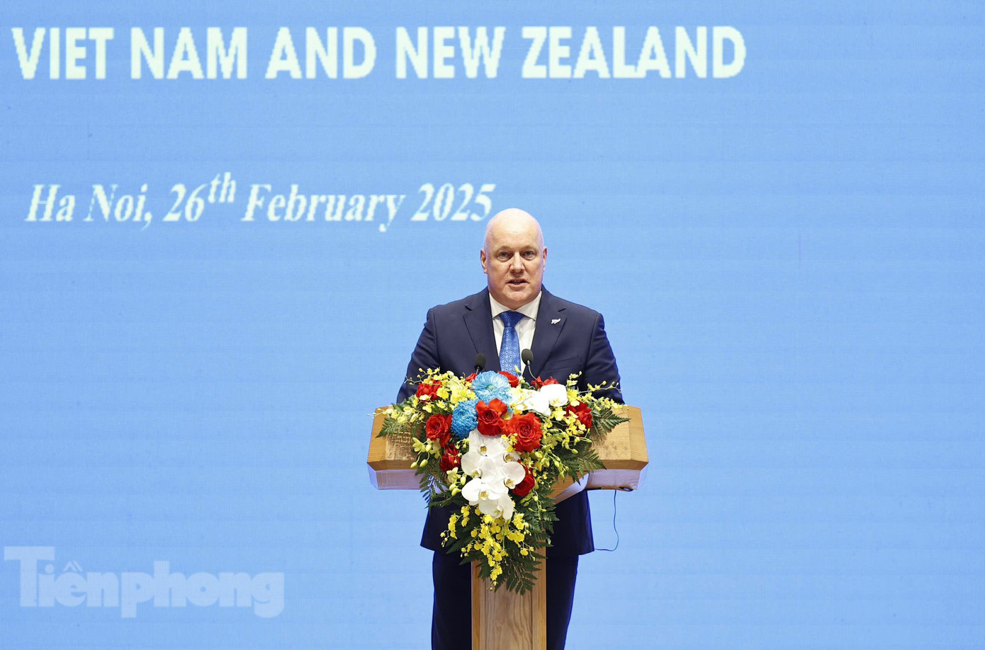 Thủ tướng New Zealand Christopher Luxon phát biểu tại cuộc họp báo chung với Thủ tướng Phạm Minh Chính, ngày 26/2. (Ảnh: Như Ý) Thủ tướng New Zealand Christopher Luxon phát biểu tại cuộc họp báo chung với Thủ tướng Phạm Minh Chính, ngày 26/2. (Ảnh: Như Ý)