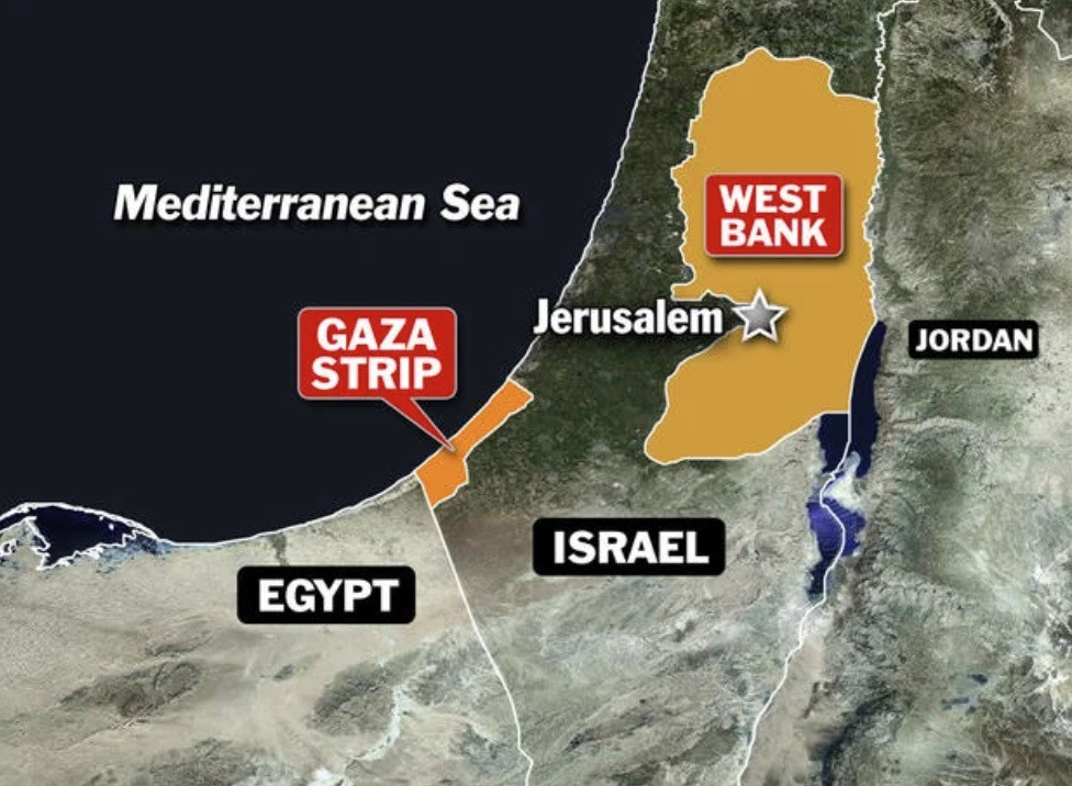 Dải Gaza (Gaza Strip) nằm giáp biển, sau lưng là Israel. Dải Gaza (Gaza Strip) nằm giáp biển, sau lưng là Israel.