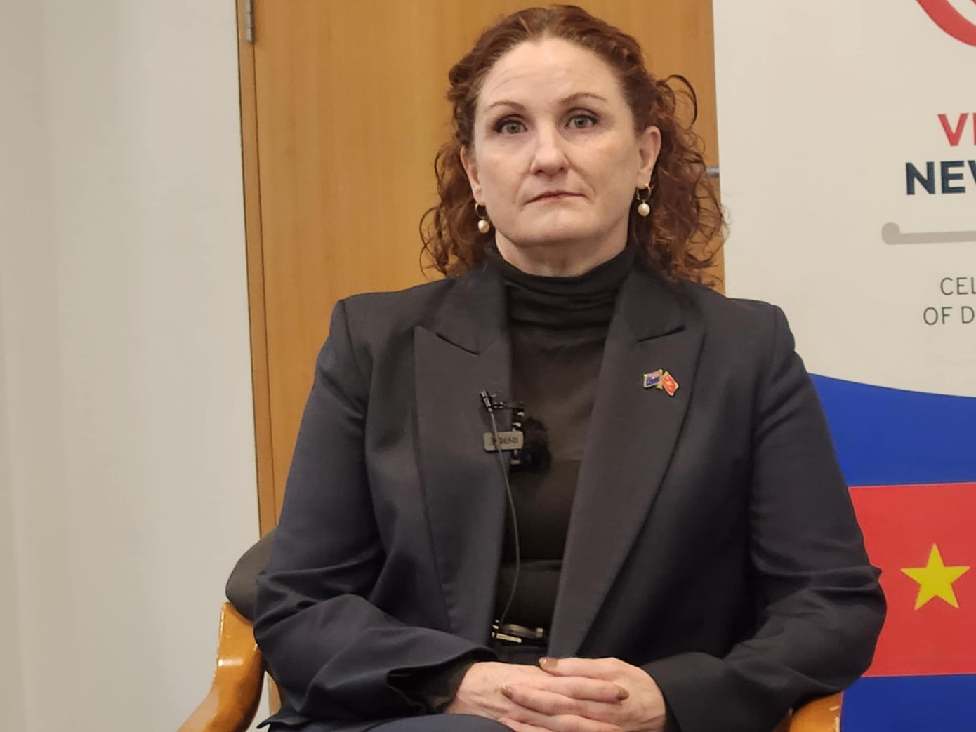 Đại sứ New Zealand tại Việt Nam Caroline Beresford trong cuộc trả lời báo chí ngày 20/2. Đại sứ New Zealand tại Việt Nam Caroline Beresford trong cuộc trả lời báo chí ngày 20/2.