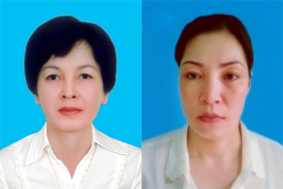 Từ trái sang: Hai bà trùm Nguyễn Thị Hạnh và Nguyễn Thị Huệ. Từ trái sang: Hai bà trùm Nguyễn Thị Hạnh và Nguyễn Thị Huệ