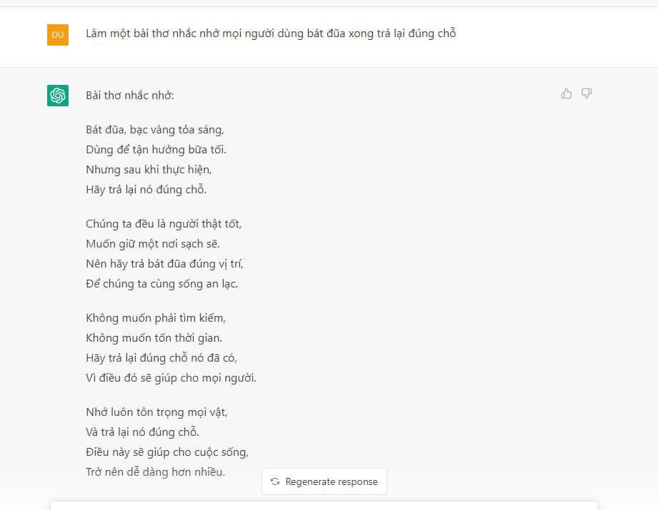 Xưa có “mượn gió bẻ măng” thì nay chúng ta “mượn” thơ của ChatGPT để nhắc nhở mọi người! (Ảnh: Thu Huong Nguyen)