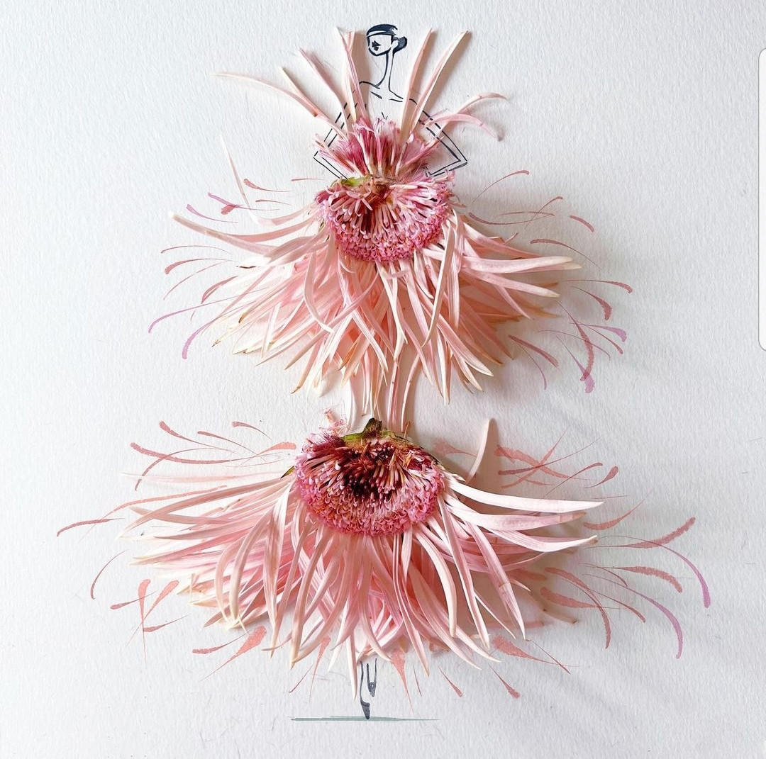 Nếu chiếc váy được làm từ loài hoa đồng tiền quen thuộc này được “hiện thực hóa” thì chắc chắn sẽ khiến nhiều tín đồ thời trang phải say đắm. (Ảnh: Jae Suk Kim)