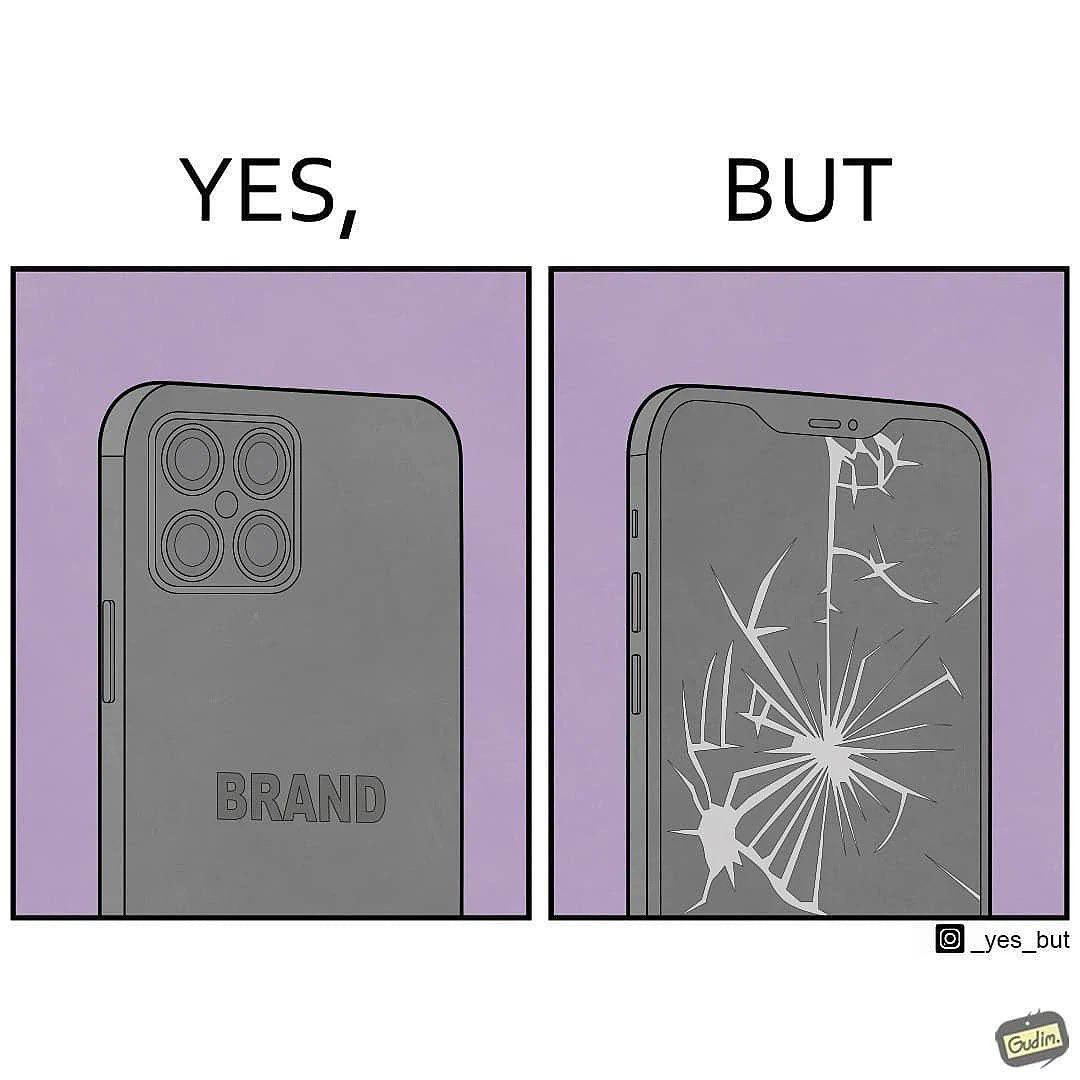 Điện thoại xịn nhưng màn hình lại đầy… sấm sét. (Ảnh: @gudim_public) Điện thoại xịn nhưng màn hình lại đầy… sấm sét. (Ảnh: @gudim_public)