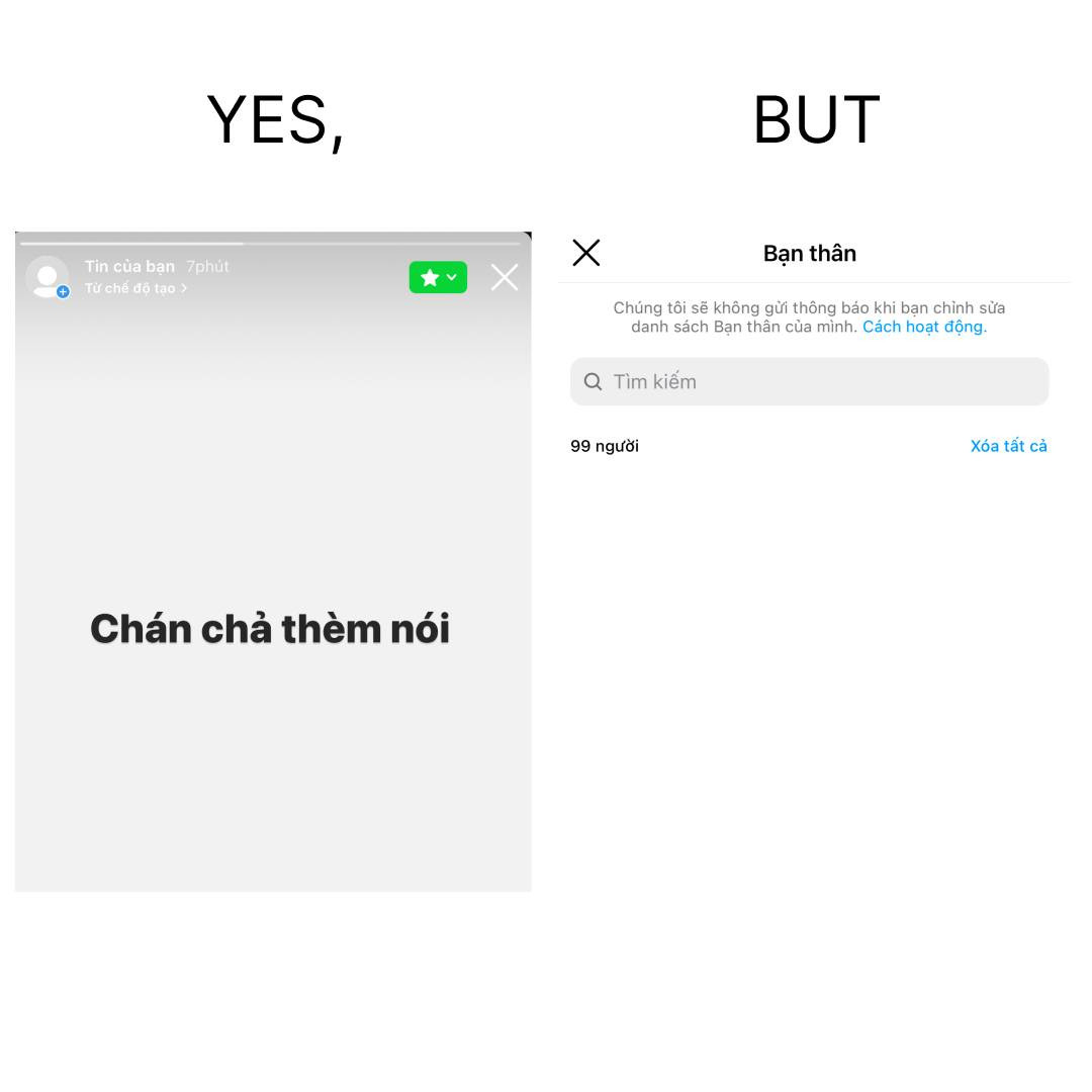 Close friend này lạ lắm… (Ảnh: Fanpage Insight mất lòng) Close friend này lạ lắm… (Ảnh: Fanpage Insight mất lòng)