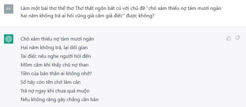 Những đề tài “xưa nay chưa từng thấy” thế nhưng ChatGPT vẫn “cân tất”. (Ảnh: Son Nguyen)